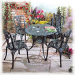 Round rose cast patio set